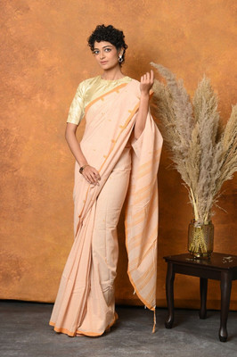 Very Much Indian Printed Handloom Pure Cotton Saree(Pink)