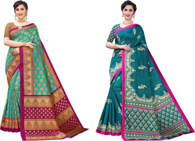 SVB Sarees Printed Bollywood Art Silk Saree(Multicolor)