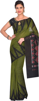 handloom paridhaan Printed Sambalpuri Pure Cotton Saree(Green)