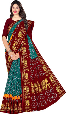 ARTFULTHREADS Printed, Graphic Print Sambalpuri Pure Cotton Saree(Multicolor)