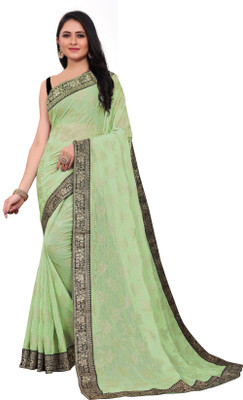 Aai shree khodiyar Printed Bollywood Georgette, Chiffon Saree(Light Green)