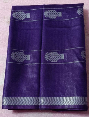 EthinicSpecial Woven, Self Design Handloom Cotton Silk Saree(Purple)