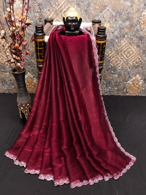 MIYANIFAB Self Design Bollywood Jimmy choo Saree(Dark Green)