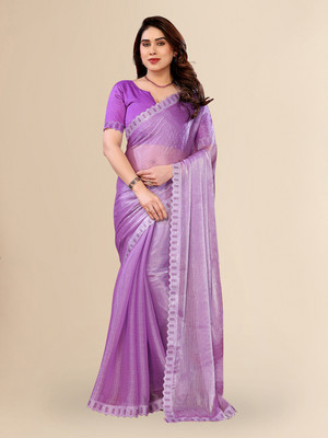Moda Rapido Embroidered Bollywood Art Silk Saree(Purple)