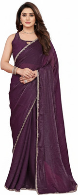 Dhimahi Solid/Plain Bollywood Jimmy choo Saree(Multicolor)