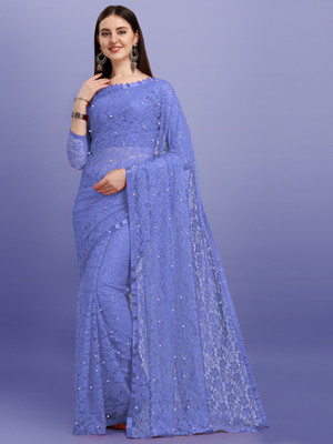 Croza Self Design Bollywood Net Saree(Multicolor)