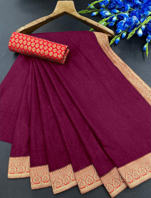DIVYASHAKTI FASHION Woven Bollywood Lycra Blend Saree(Purple)