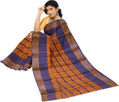 BD Taant Saree Self Design Tant Pure Cotton Saree(Orange)