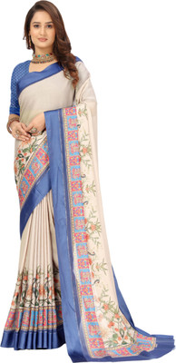 Rashmiwala Floral Print Bollywood Georgette Saree(Beige)