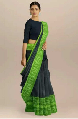 RADHA KRISHNA SARE EHOUSE Solid/Plain Handloom Cotton Blend Saree(Multicolor, Pink, White)