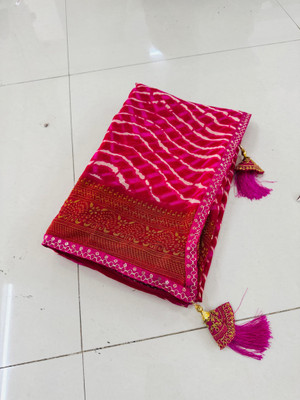charmie designer Printed Bandhani Georgette Saree(Multicolor)