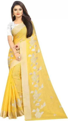 Vleez Embroidered Daily Wear Chanderi Saree(Blue)