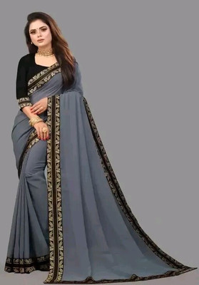Samrudhh Solid/Plain Bollywood Georgette Saree(Maroon)