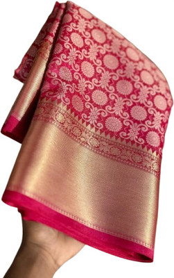STAR SILK Woven Banarasi Silk Blend Saree(Pink)