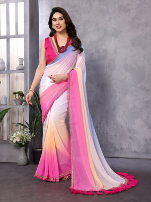 Vedant Vastram Self Design Bollywood Georgette Saree(Multicolor)