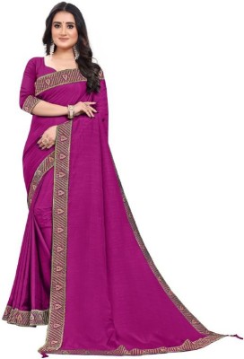 ankita creation Self Design Banarasi Jacquard Saree(Purple)