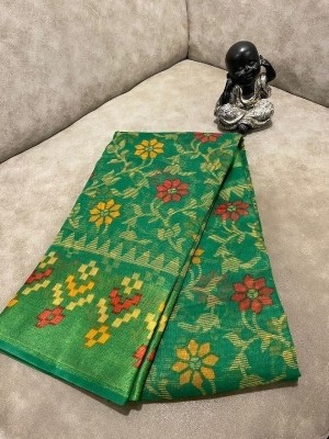 Saadhvi Digital Print Bollywood Cotton Blend Saree(Green)