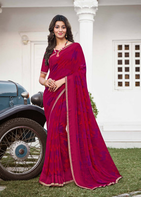 Laxmipati sarees Printed Bollywood Georgette Saree(Pink)