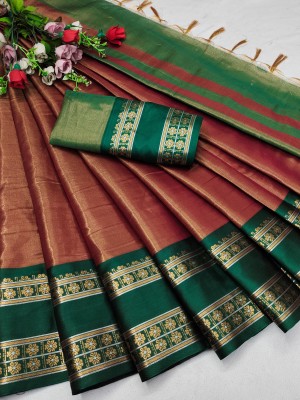 Pritam Woven Banarasi Cotton Silk Saree(Maroon)