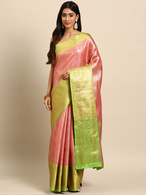Divastri Self Design Banarasi Tissue Saree(Pink)
