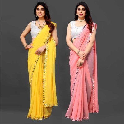 Radhika Creation Embellished Bollywood Georgette, Chiffon Saree(Multicolor)