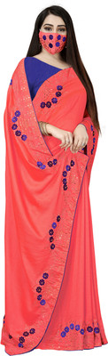 pUNYATHA CREATION Embroidered Bollywood Art Silk Saree(Multicolor)