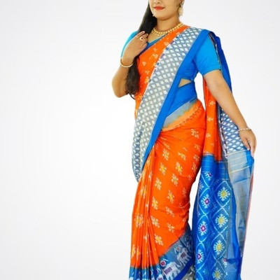 Suntex Printed Mysore Pure Silk Saree(Orange)