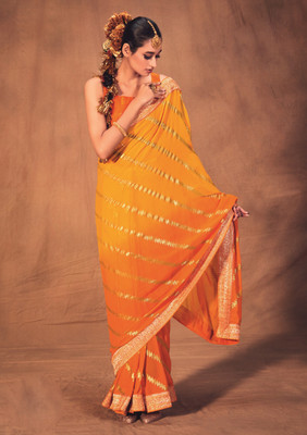 Divastri Printed Bollywood Georgette Saree(Orange)