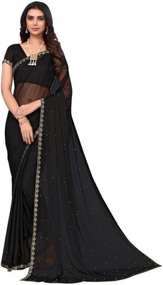 Suali Embellished Bollywood Lycra Blend Saree(Black)