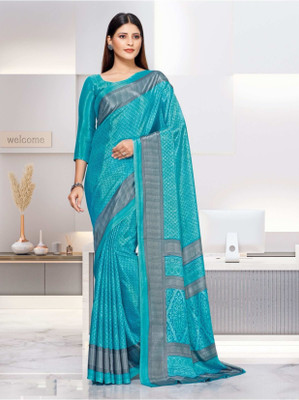 Panchvati NX Printed Bollywood Crepe Saree(Light Blue)