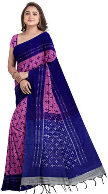 kalpana handloom Self Design Handloom Cotton Blend Saree(Multicolor)