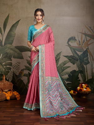 Tasrika Woven Bollywood Silk Blend Saree(Pink)