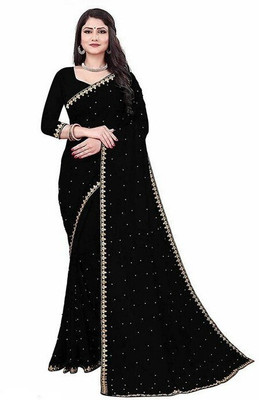 Suali Embellished Bollywood Georgette Saree(Black)
