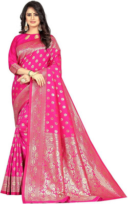 MOTISARIYA FASHION Self Design Banarasi Jacquard Saree(Pink)