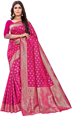 MOTISARIYA FASHION Self Design Banarasi Jacquard Saree(Pink)