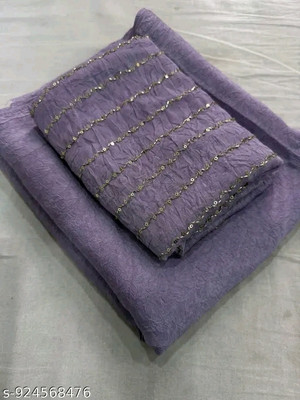 Shilpa Fashion Solid/Plain Bollywood Chiffon Saree(Purple)