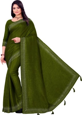 Looootnest Self Design, Solid/Plain Bollywood Georgette Saree(Light Green)