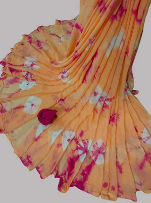 KAKADIYA CREATION Printed Bandhani Chiffon Saree(Pink)
