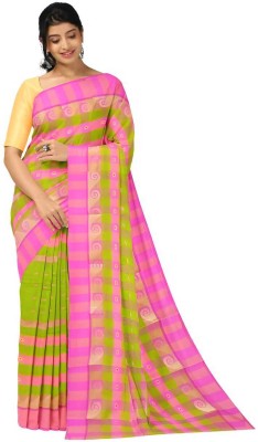 Parbati fashion Self Design Tant Pure Cotton Saree(Light Green)