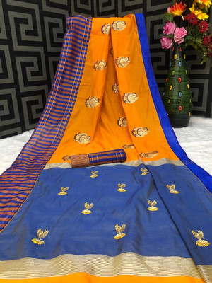 AAMONASTHA Printed Bhagalpuri Cotton Silk Saree(Green)