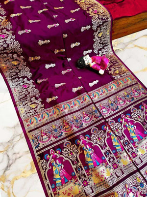 ISARA Embroidered Baluchari Art Silk Saree(Pink)