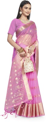 KOTHARI AF Embellished Bandhani Organza Saree(Pink)