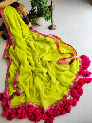 Shree Vinayak Self Design Daily Wear Georgette Saree(Green)