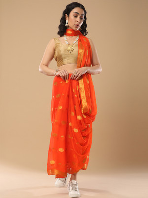 Divastri Printed Bollywood Georgette Saree(Orange)