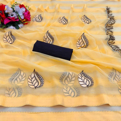 AAMONASTHA Embroidered Bollywood Net Saree(Light Green)
