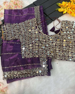 Gitanjali Fashions Embroidered Bollywood Jimmy choo Saree(Purple)