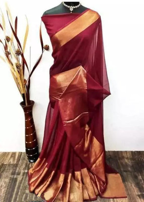 Vragi Embellished Bollywood Chiffon Saree(Maroon)