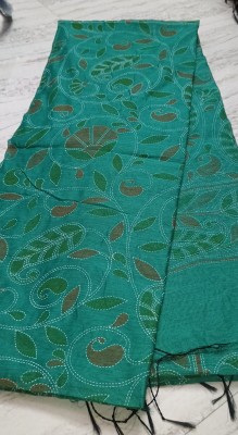 Sandhyatara Printed Handloom Cotton Blend Saree(Light Green)