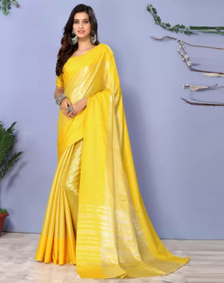 MM VENTURE Solid/Plain Kanjivaram Pure Silk Saree(Black)