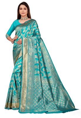 SWAMI STUDIO Self Design Handloom Art Silk Saree(Multicolor)